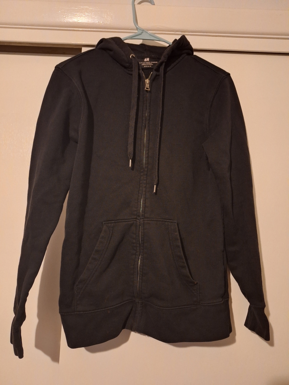 H&M Black Full-Zip Hooded Sweatshirt